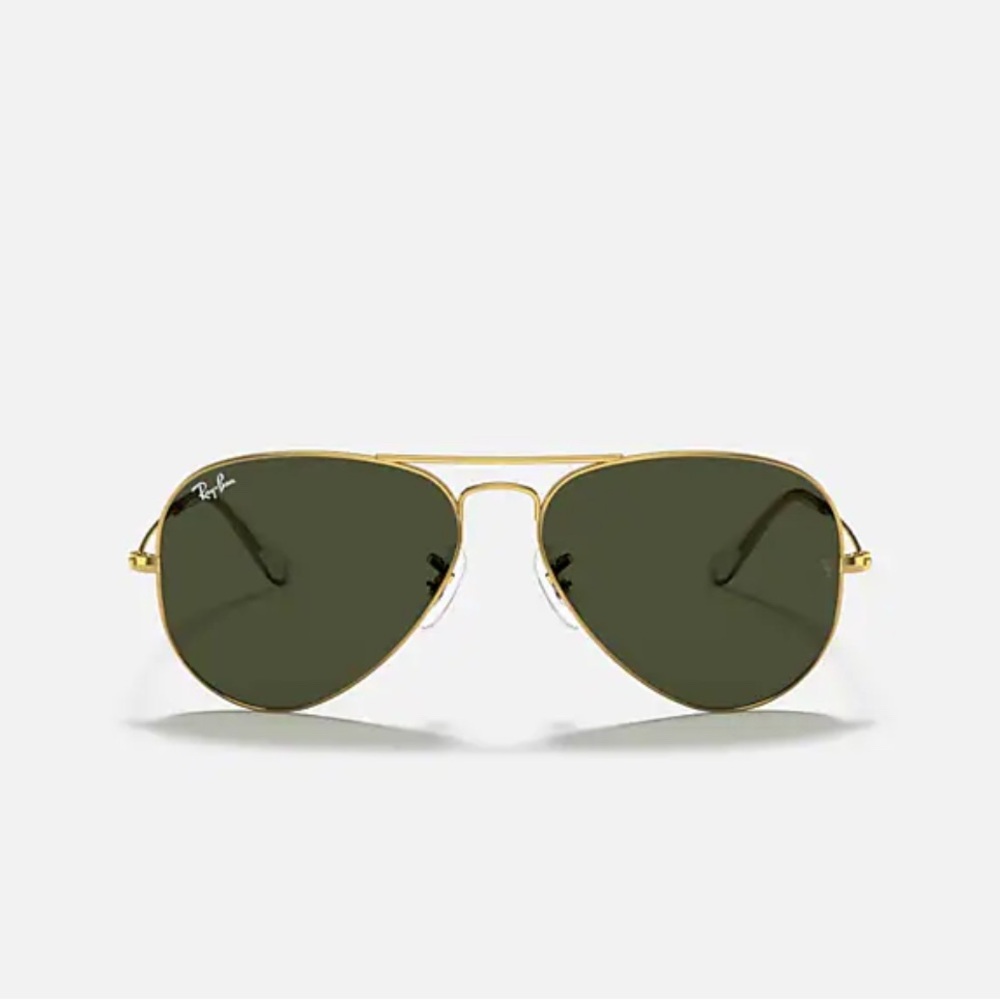 Ray-Ban Gold Frame Sunglasses with Green Lenses